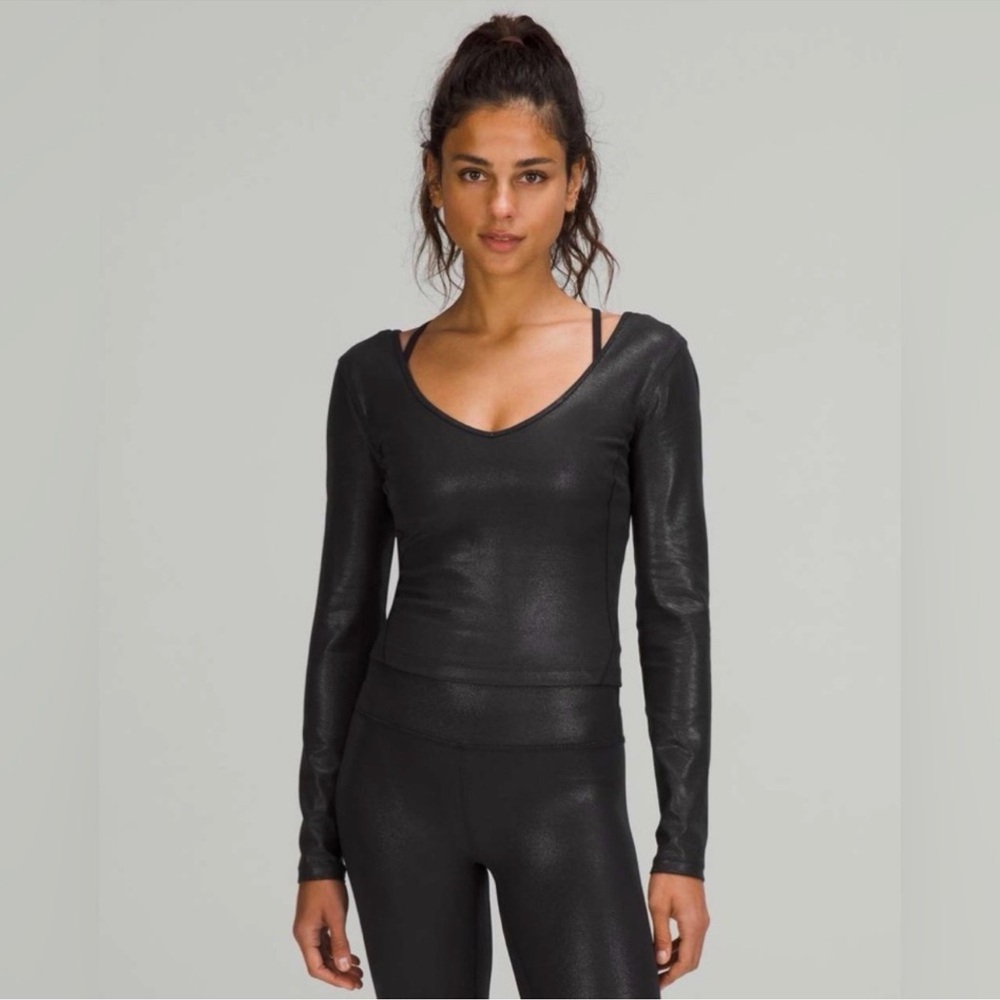 Lululemon Align Black Long Sleeve *Shine Top
